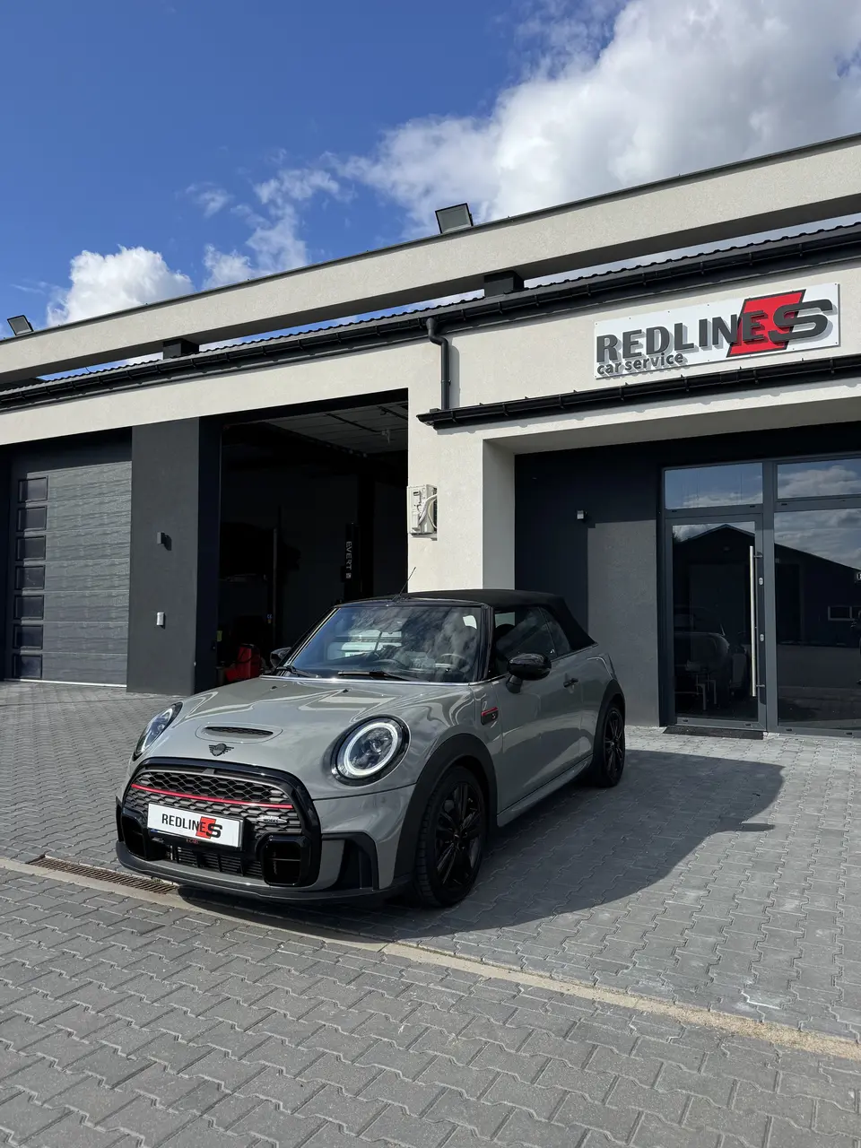 Mini JCW outside the Redlines workshop
