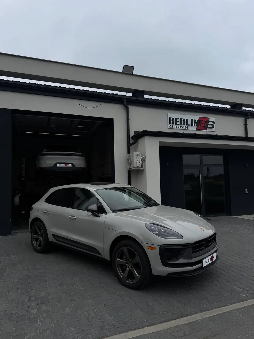 Porsche Macan outside the Redlines workshop